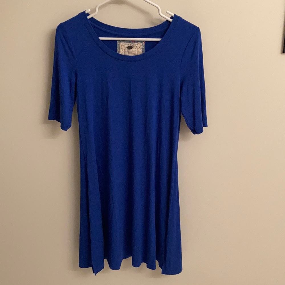 Cupid brand Sz small T-shirt style blue dress